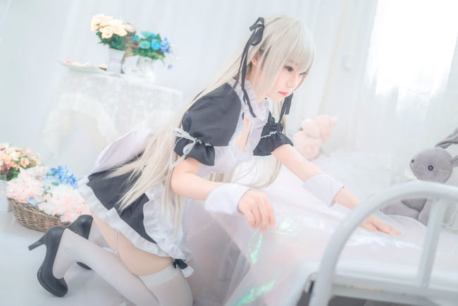 缘之空 穹妹 女仆 白丝 腿控 cosplay