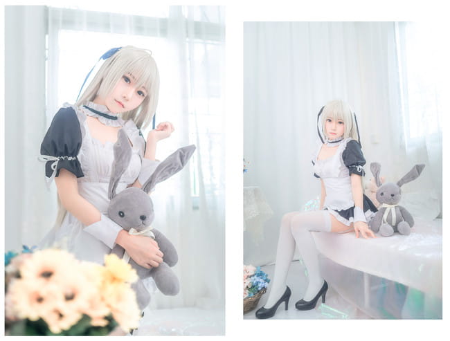 缘之空 穹妹 女仆 白丝 腿控 cosplay