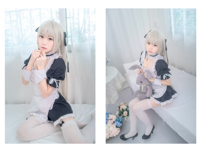 缘之空 穹妹 女仆 白丝 腿控 cosplay