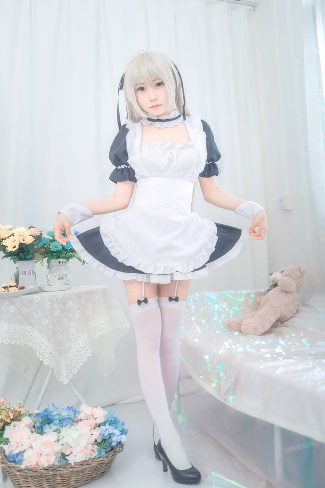 缘之空 穹妹 女仆 白丝 腿控 cosplay