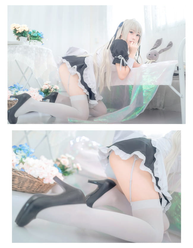 缘之空 穹妹 女仆 白丝 腿控 cosplay