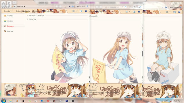 Windows7 萌化电脑主题 工作细胞 血小板