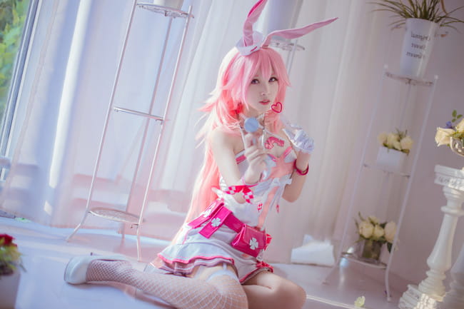 崩坏学园 丝袜 腿玩年 八重樱 cosplay