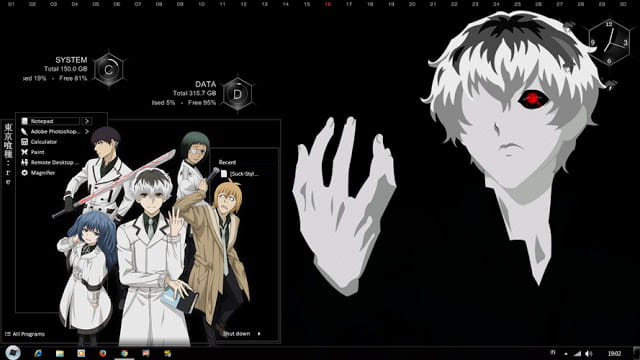 Windows7 萌化电脑主题 东京搜查官 金木研