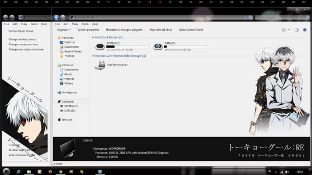 Windows7 萌化电脑主题 东京搜查官 金木研