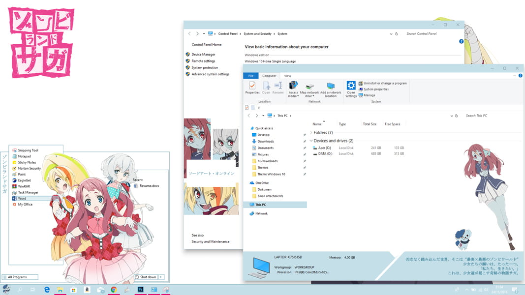 Windows10 萌化电脑主题 佐贺偶像是传奇