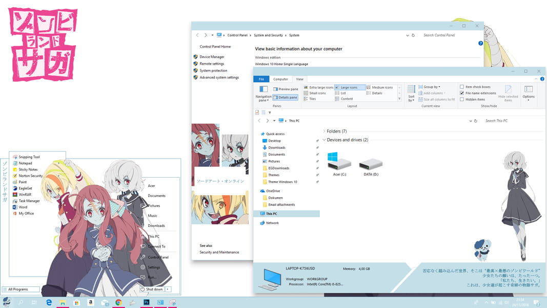 Windows10 萌化电脑主题 佐贺偶像是传奇