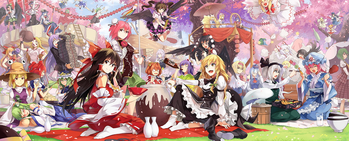 绽放 樱吹雪落西行妖  东方壁纸 动漫壁纸(1)