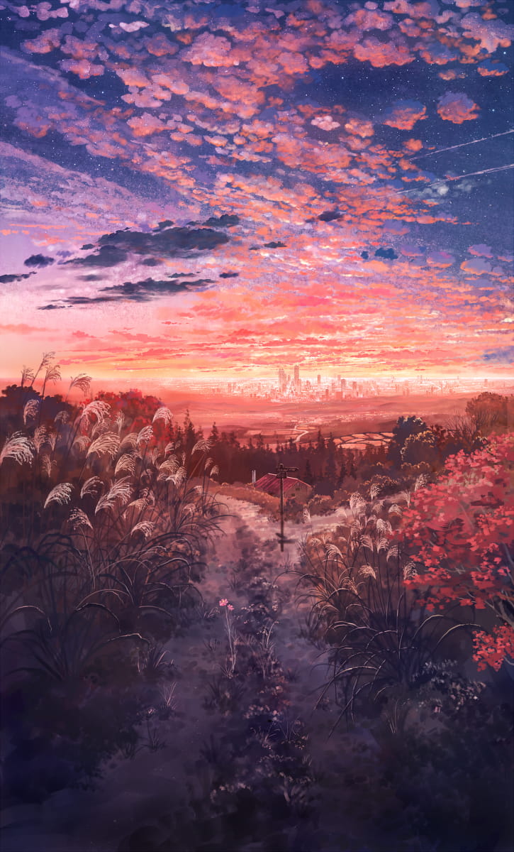 愿你与这个世界温暖相拥 二次元风景壁纸 手机壁纸(1)