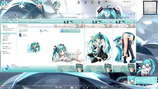windows7电脑萌化主题 初音未来miku电脑主题