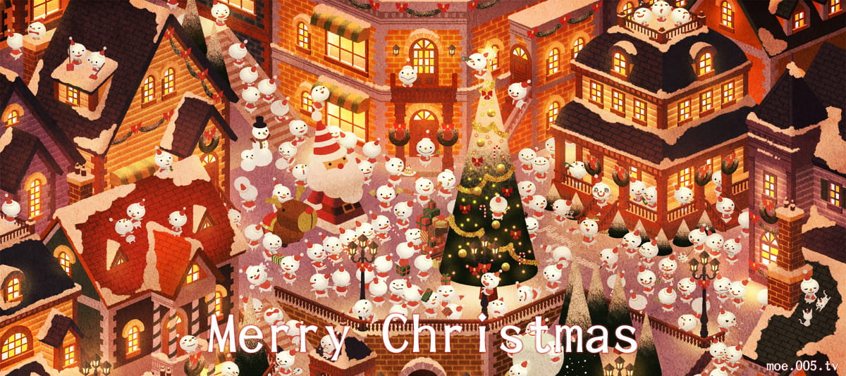 圣诞快乐 圣诞节萌娘电脑壁纸(1)