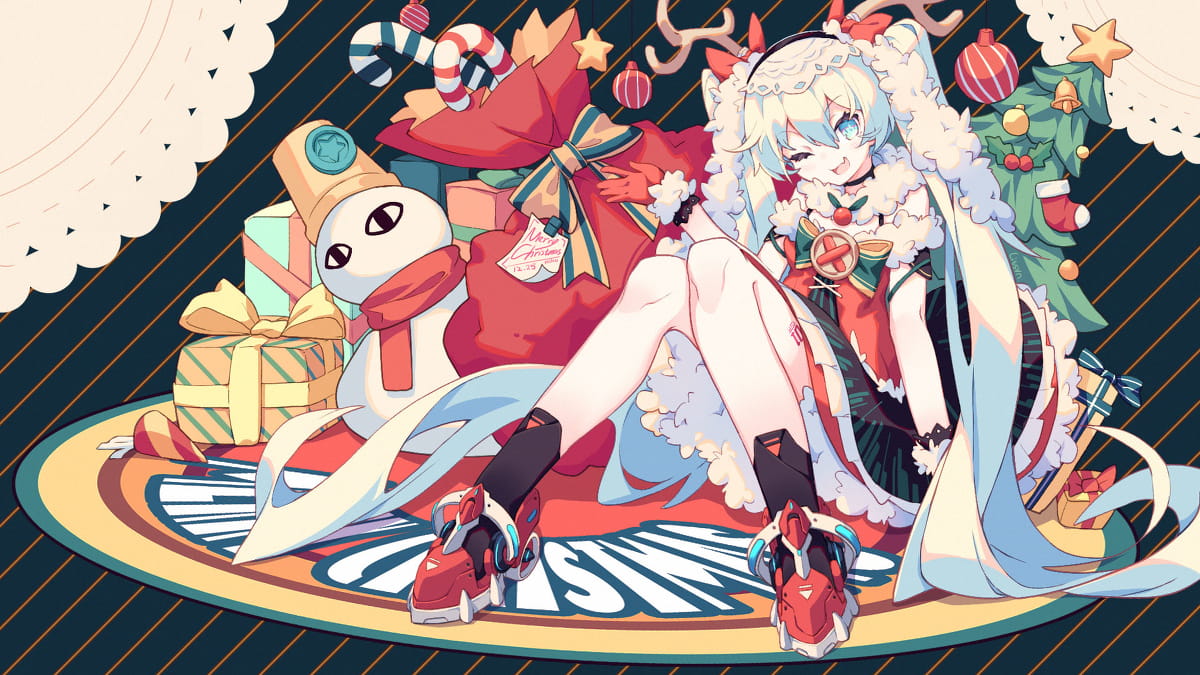 圣诞快乐 圣诞节萌娘电脑壁纸(1)