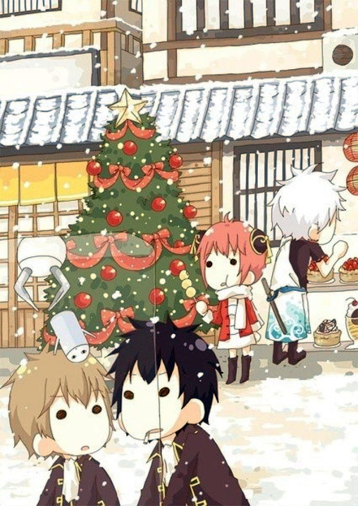 雪橇、驯鹿、红色衣服，是我的三件法宝—银魂圣诞篇手机壁纸(1)