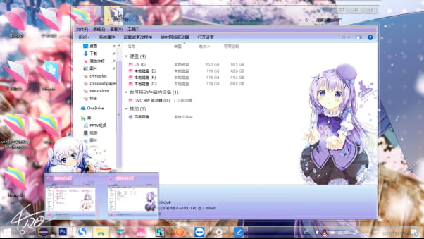 今晚要来点兔子吗：香风智乃WIN10主题