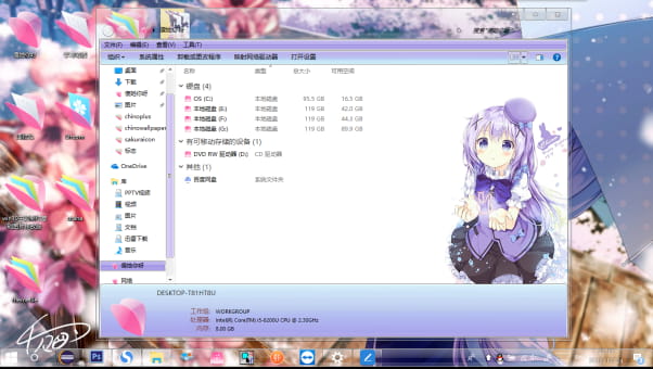 今晚要来点兔子吗：香风智乃WIN10主题