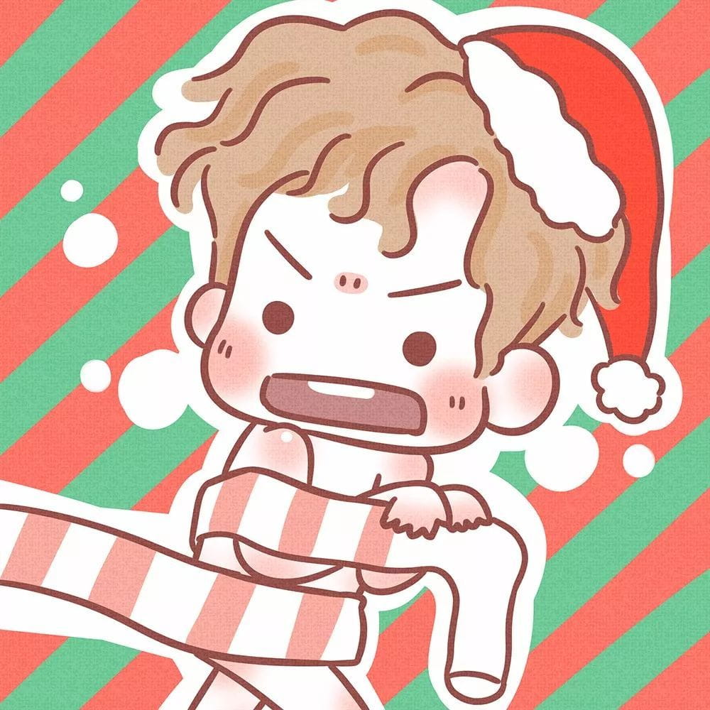 牛轰轰&阿哲 圣诞情侣头像