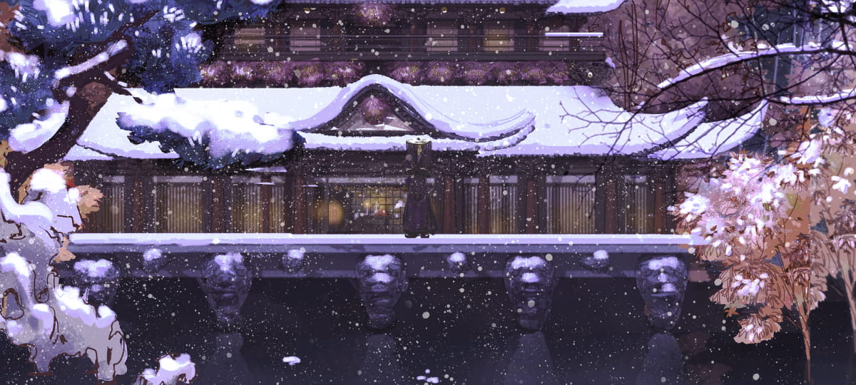 桂密岩花白，梨疏树叶红 冬季电脑壁纸(1)