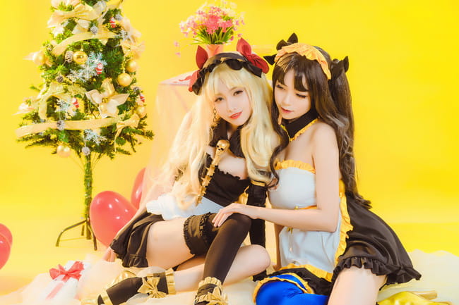 【cos正片】fate,弓凛,枪凛女仆cos