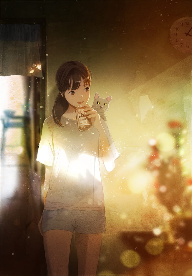 少女与猫福利本子图--每日P站动漫壁纸美图推荐0305期(1)