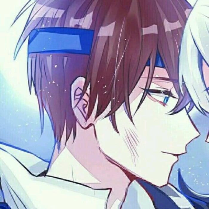 男生基佬一左一右冷酷 动漫男头