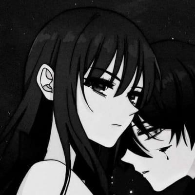 动漫黑白情侣头像