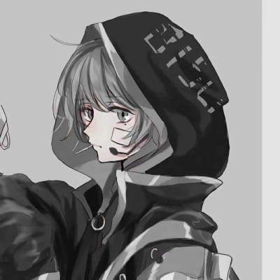 酷炫黑灰色情侣动漫头像