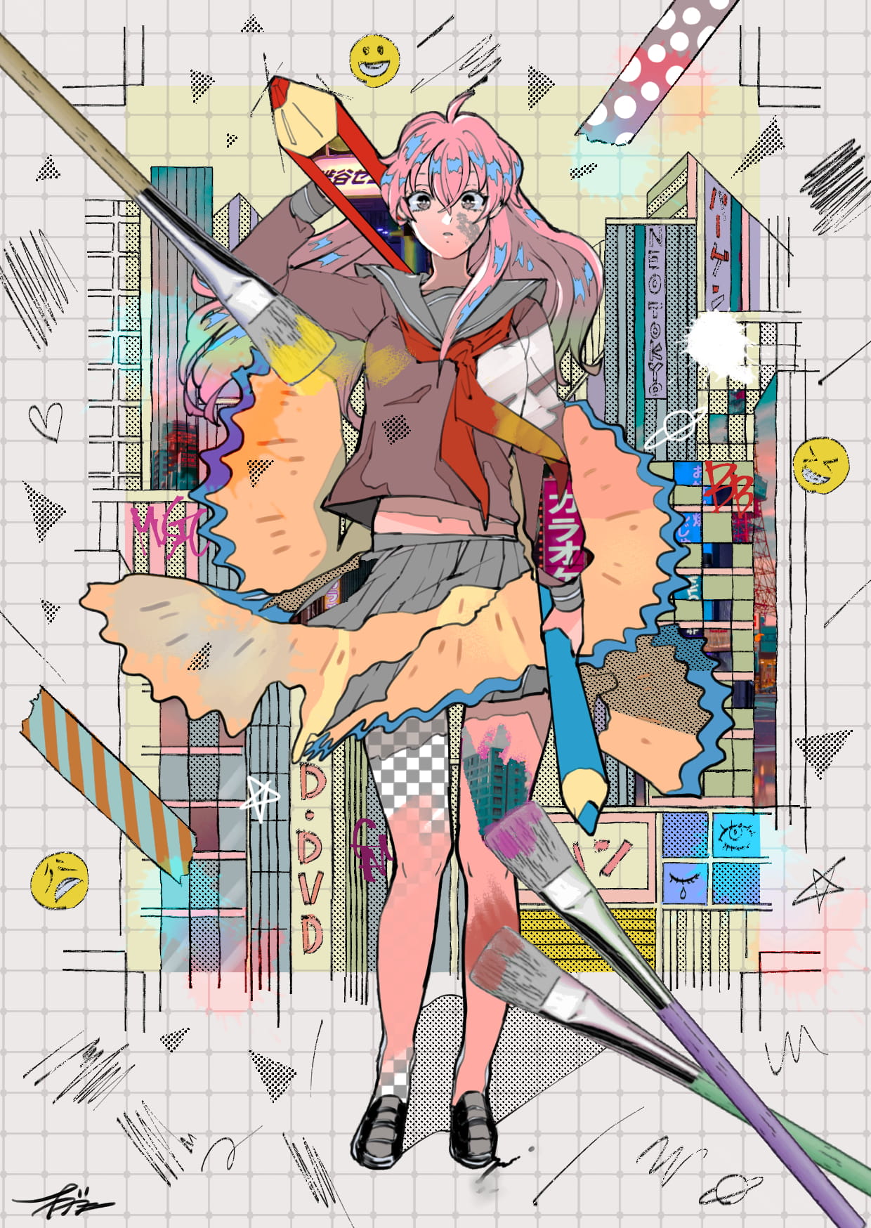 P站画师長谷梨加｜まがた作品 手机动漫壁纸