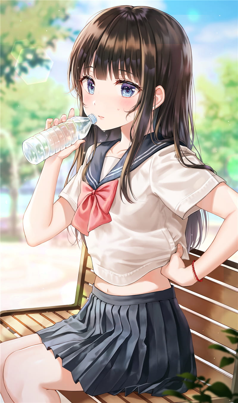 p站美图推荐 萌妹抬手露腰特辑