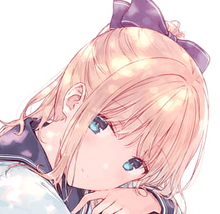 动漫女生金发头像 金色发系