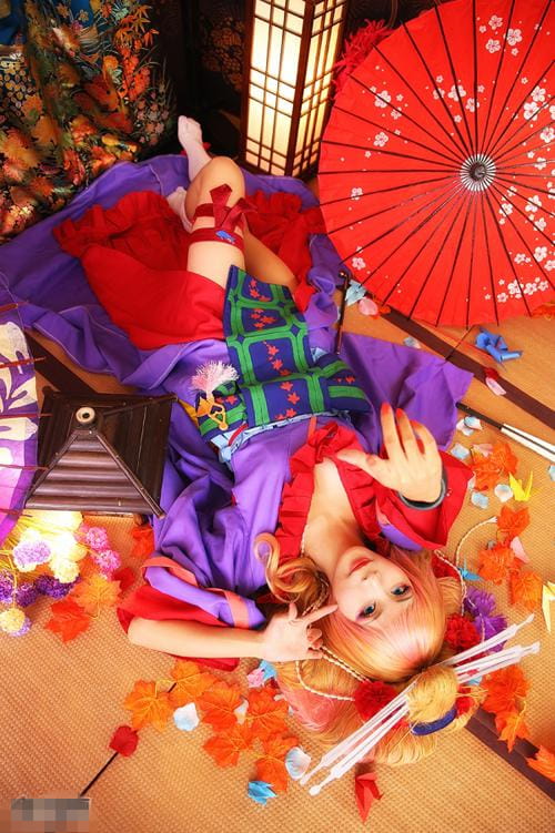 国产cos 柳荚小米演绎和服雪莉露