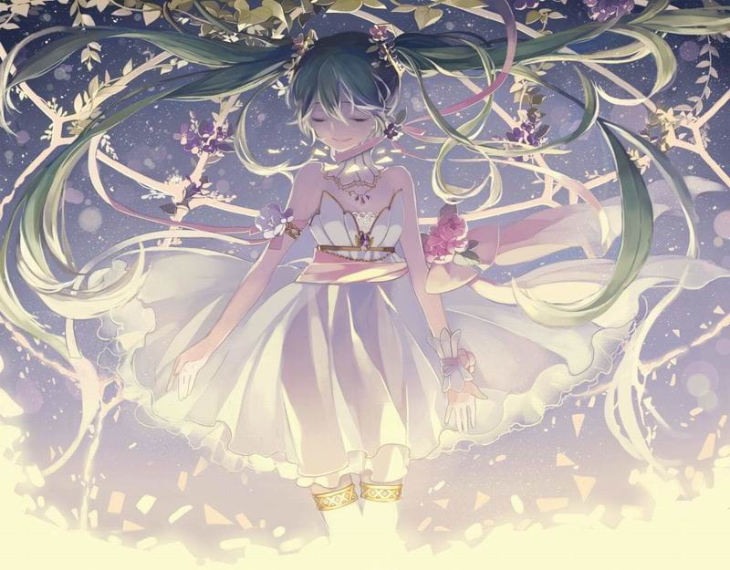 微笑女孩 桌面壁纸 花儿围绕