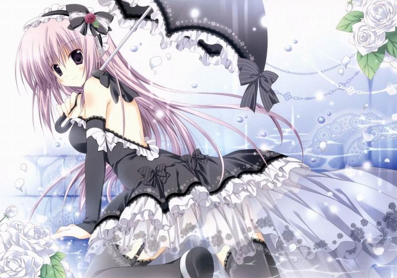 微笑女孩 桌面壁纸 花儿围绕