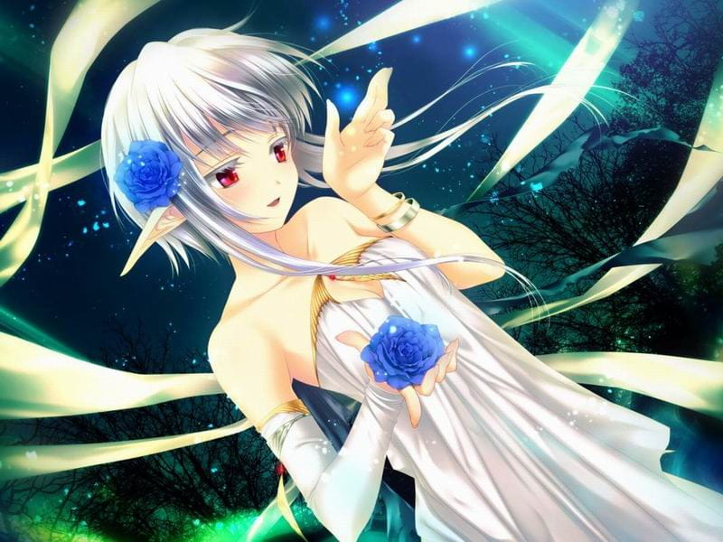 微笑女孩 桌面壁纸 花儿围绕