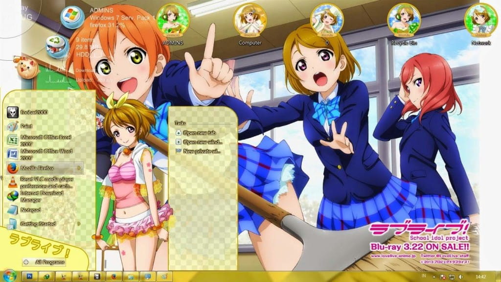 小泉花阳 win7主题 LoveLive!