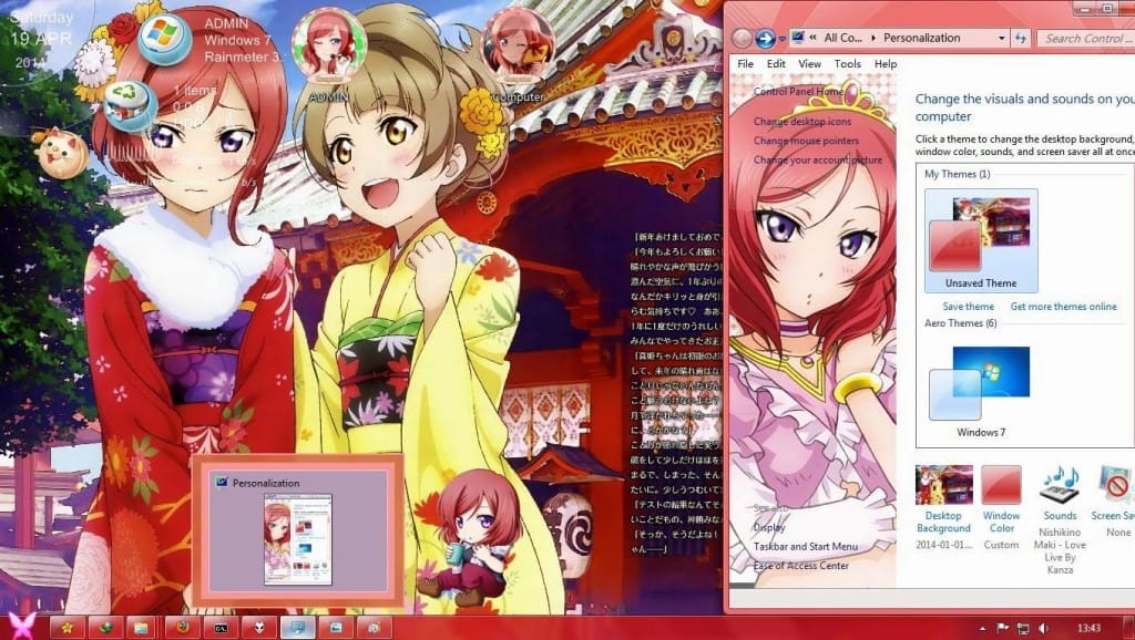 西木野真姬 win7主题 LoveLive!