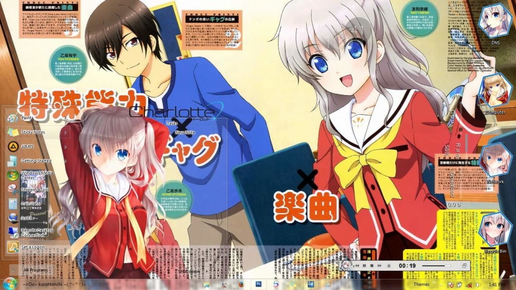 友利奈绪 win8主题 Charlotte