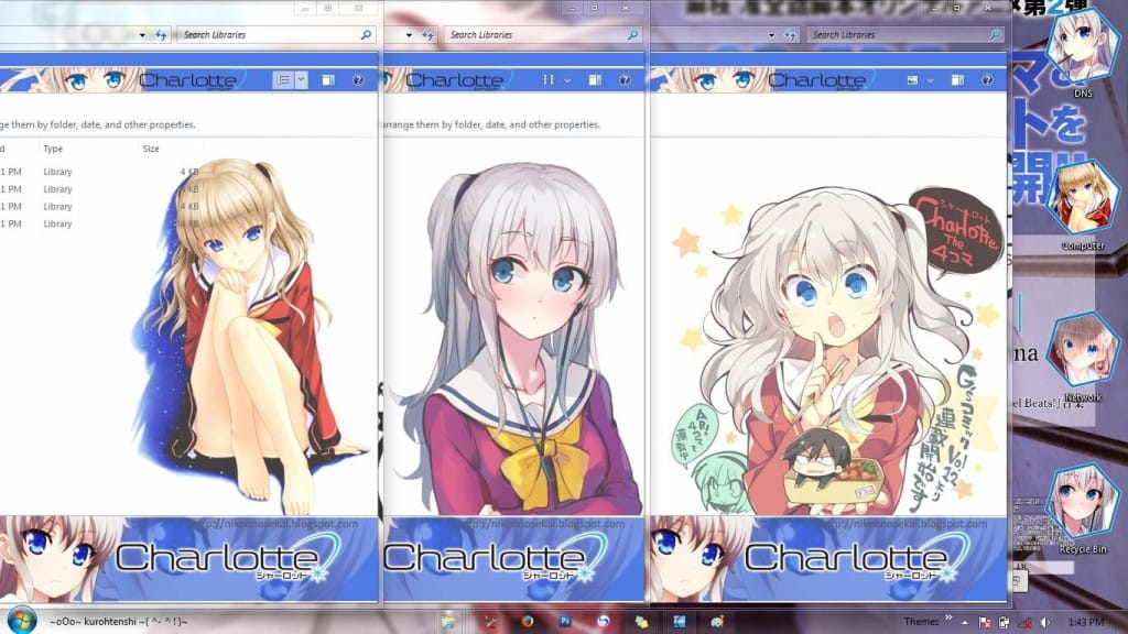 友利奈绪 win8主题 Charlotte