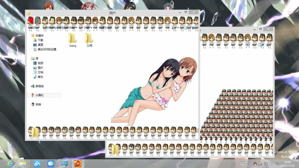 炮姐御坂美琴 win8主题 某科学的电磁炮