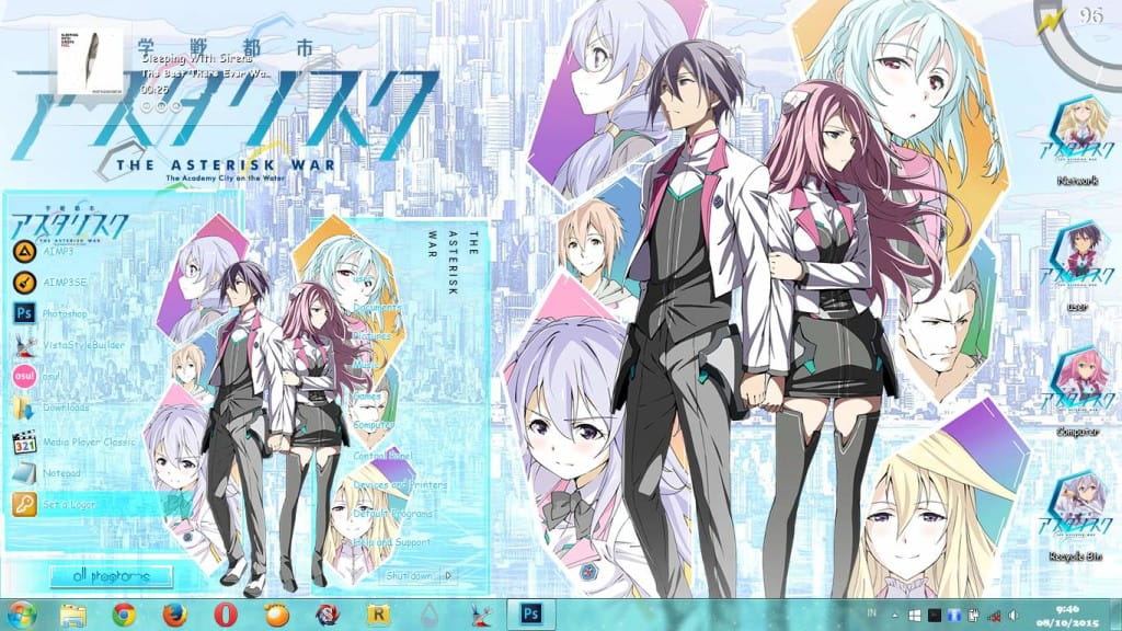 学园都市 win7主题 清新明亮的浅紫色