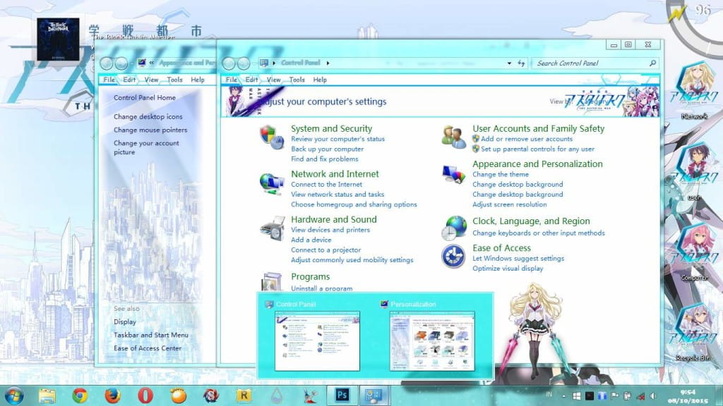 学园都市 win7主题 清新明亮的浅紫色