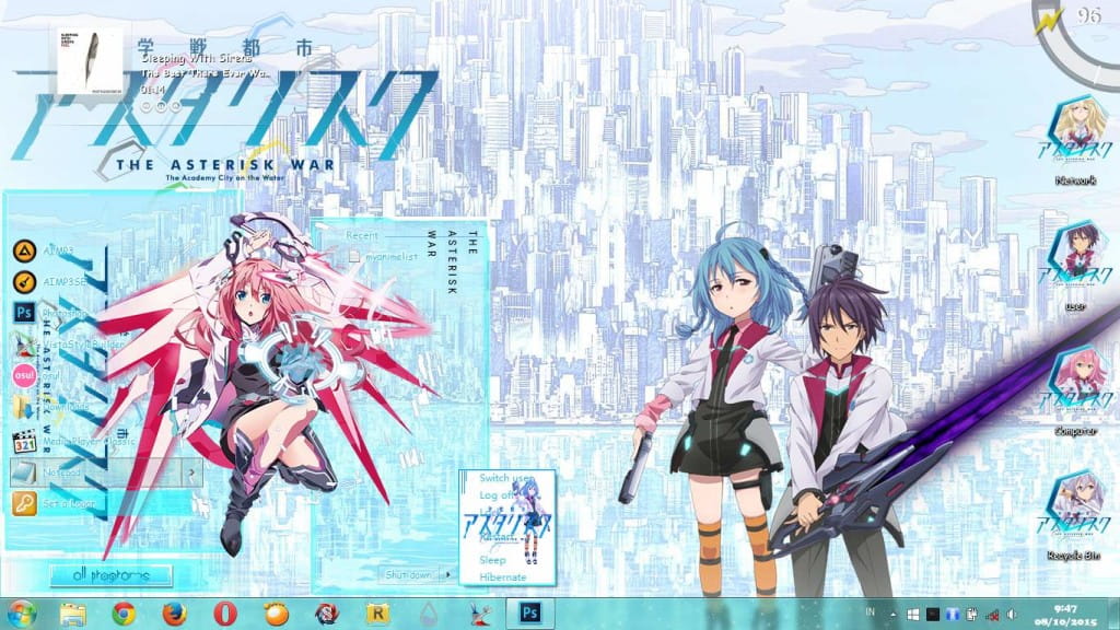 学园都市 win7主题 清新明亮的浅紫色