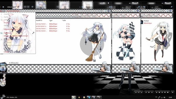 黑白小姐win7主题