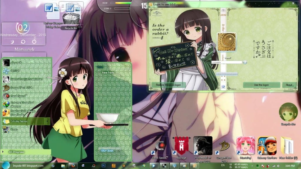 宇治松千夜 win7主题 点兔