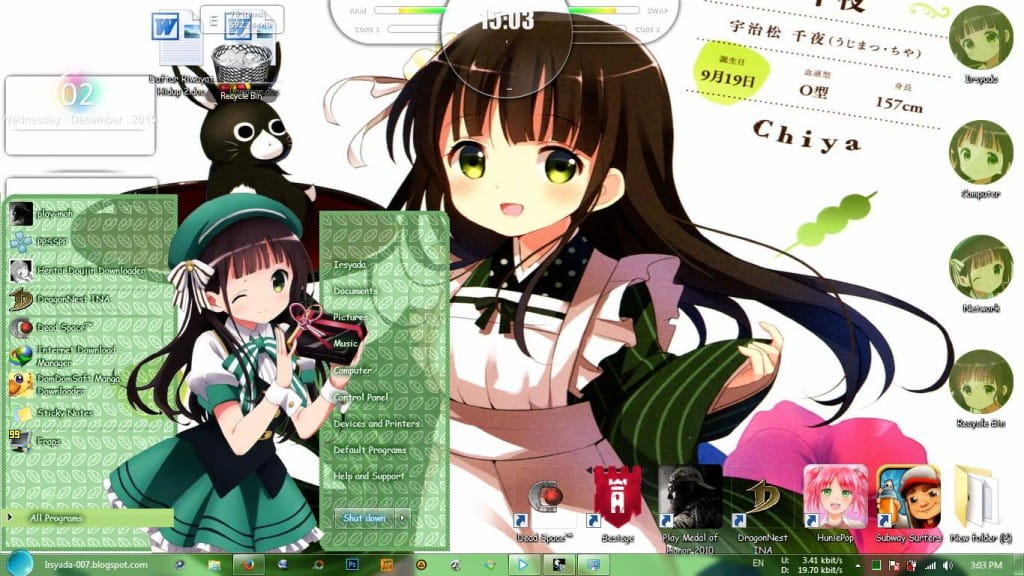 宇治松千夜 win7主题 点兔