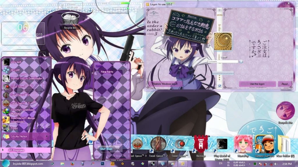 天天座理世 win7主题 点兔