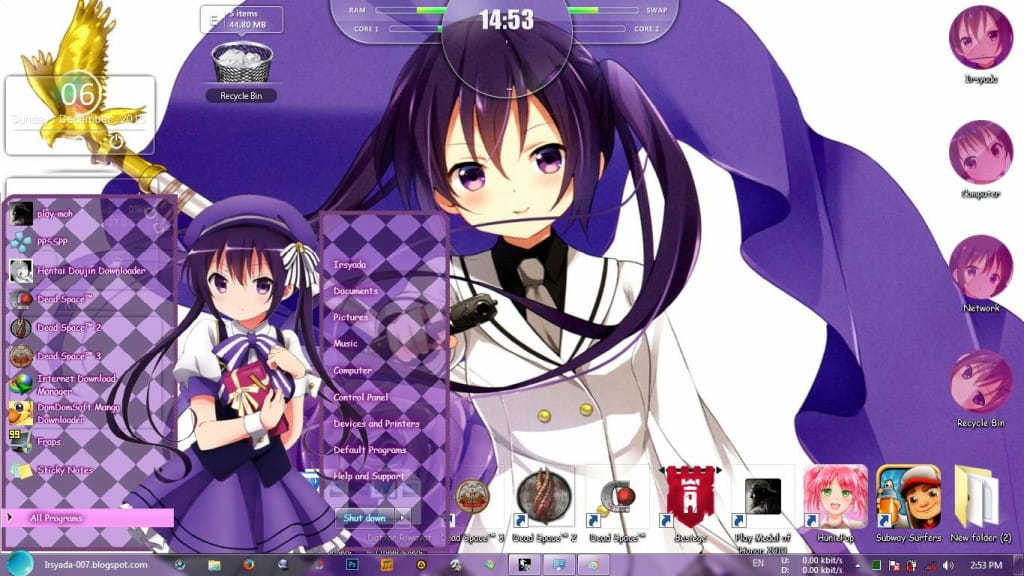 天天座理世 win7主题 点兔