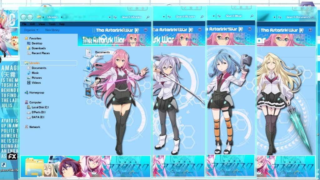 学园都市 win7主题 蓝色主调