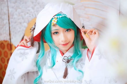 【COS】#雪初音白无垢# MIKU