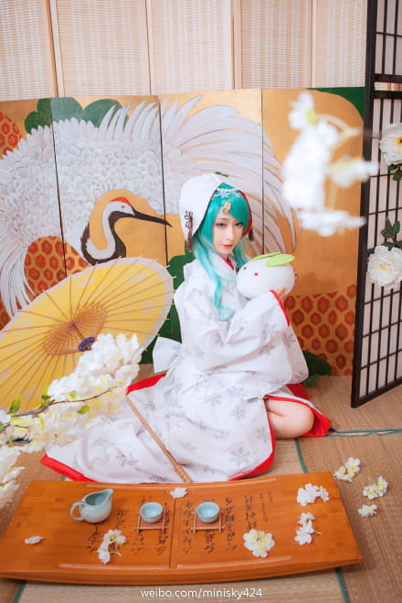 【COS】#雪初音白无垢# MIKU