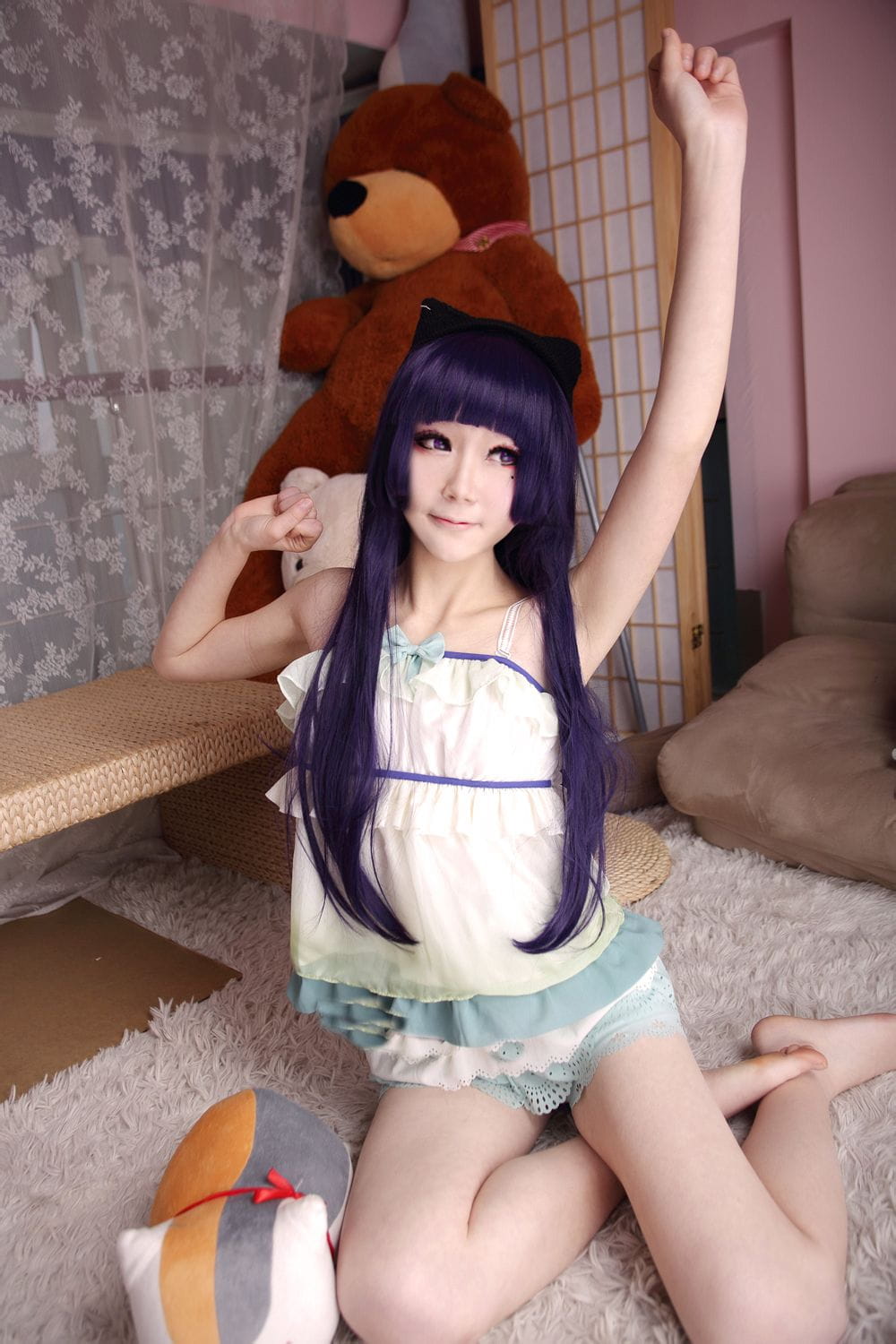 【COS】黑猫酱的清晨（睡衣+黑裙ver.）